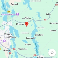 Działka w Młynowie 1 km od Mrągowa 