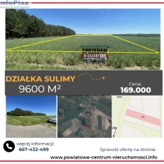 Sulimy-Działka pod budownictwo zagrodowe-96 arów przy drodze Biała Piska-Ełk (Sulimy)