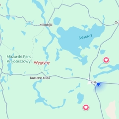 Działka z linią brzegową jeziora Wygryny w Wygrynach 