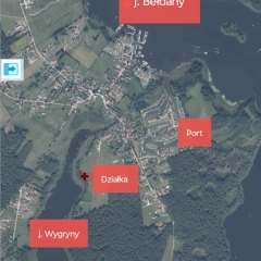 Działka z linią brzegową jeziora Wygryny w Wygrynach 