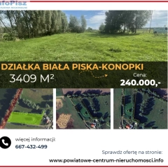 Działka pod budowę domu - Biała Piska 3409m²