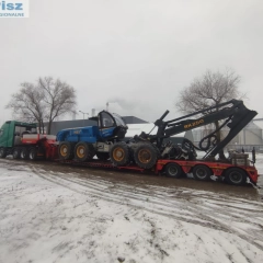 Transport niskopodwoziowy maszyn rolniczych budowlanych koparek kombajnów ponadgabarytowy ponadnormatywny ciężki specjalistyczny niskopodłogowy laweta