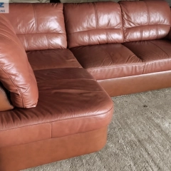 Narożnik skóra naturalna z funkcją spania 