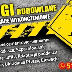 Usługi budowlane remonty i prace wykończeniowe tynki maszynowe cementowo wapienne  