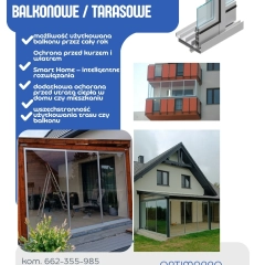 Zbudowy przesuwne, aluminiowo-szklane (zabudowa balkonów/tarasów)