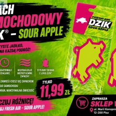 🍏 ZAPACH SAMOCHODOWY DZIK® – SOUR APPLE 🍏