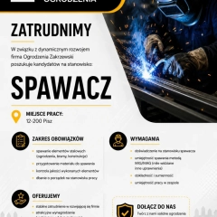 Zakrzewski Ogrodzenia zatrudni spawacza