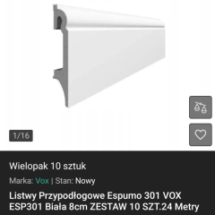 Listwa przypodlogowa Espumo 301 biala nowe 21 szt.