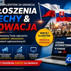 PUBLIKACJA OGŁOSZEŃ NA CZESKICH I SŁOWACKICH PORTALACH OGŁOSZENIOWYCH