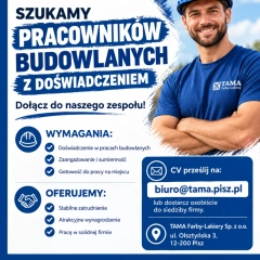 Zatrudimy Prawcowników Budowlanych 