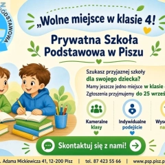 MOŻE TO WŁAŚNIE CZAS NA DOBRĄ ZMIANĘ?” 1 WOLNE MIEJSCE • KLASA 4