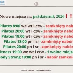Nowe miejsca na zajęcia grupowe w Mocne Centrum✨