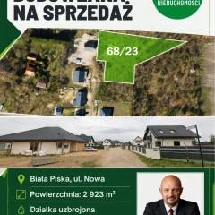 Działka budowlana 2923 m², Biała Piska, ul. Nowa