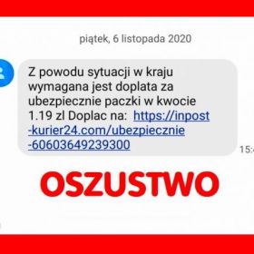 Dopłata za dostarczenie paczki albo za jej dezynfekcję ? Uwaga, to oszustwo !