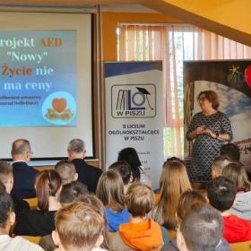 "Akcja AED "NOWY" ŻYCIE NIE MA CENY w II Liceum Ogólnokształcącym w Piszu 