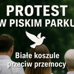 "Białe koszule przeciw przemocy” – protest w Piskim Parku po brutalnym pobiciu 20-latka