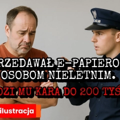 Sprzedawał e-papierosy nieletnim. Właścicielowi sklepu grozi kara do 200 tys. zł