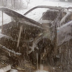 Pożar samochodu na trasie Pisz–Orzysz